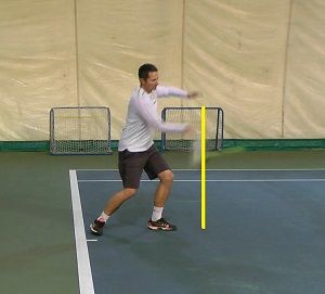 forehand hit in front