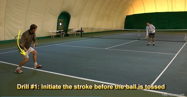 tennis timing drill