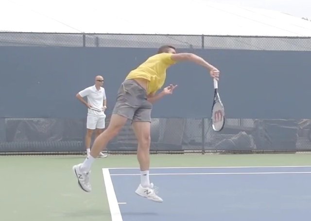 serve with a high elbow