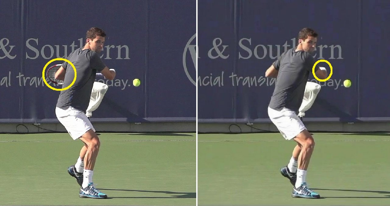 dimitrov's backhand stroke