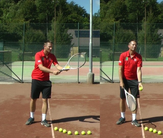 coiling on a tennis serve