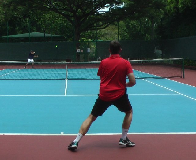 pushing off towards the ball