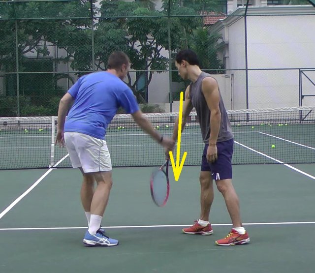 swinging down backhand technique