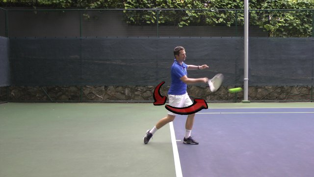 neutral stance forehand on a short ball