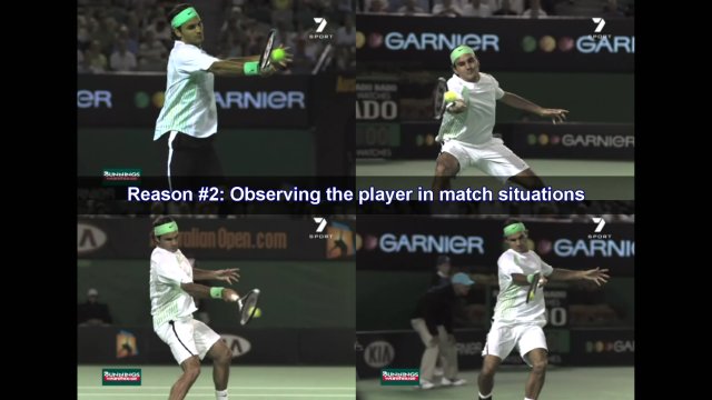Tennis player in a match situation