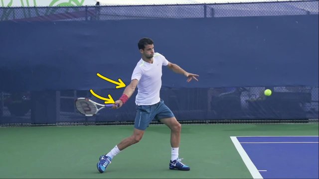 wrist and elbow before forehand contact