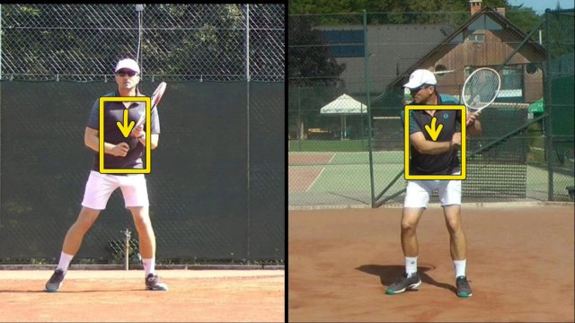 backhand comparison front side view