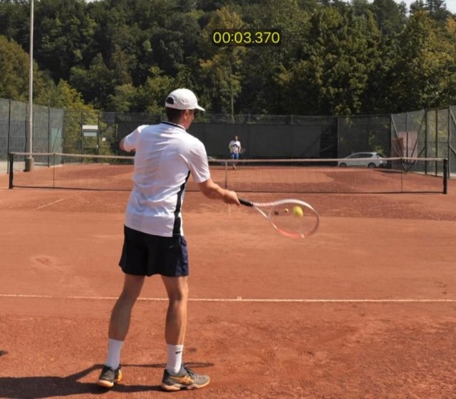 playing tennis slow