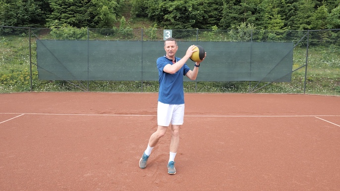 medicine ball tennis drill