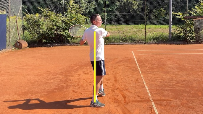 stable open stance forehand