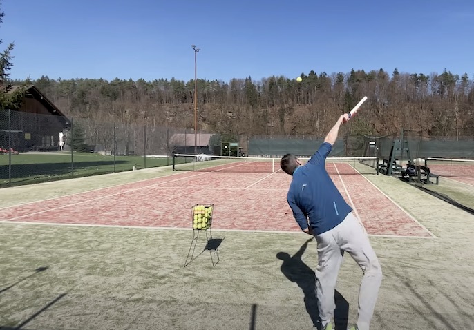 serving 10 feet from the base line