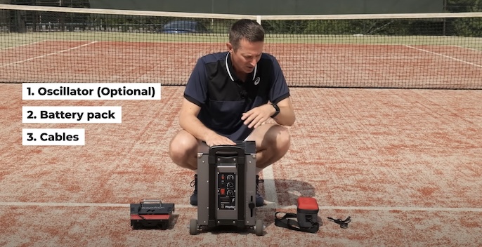 whats in the box of a Nisplay N2 Tennis Ball Machine