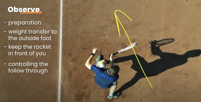 tennis volley technique - controlled follow through