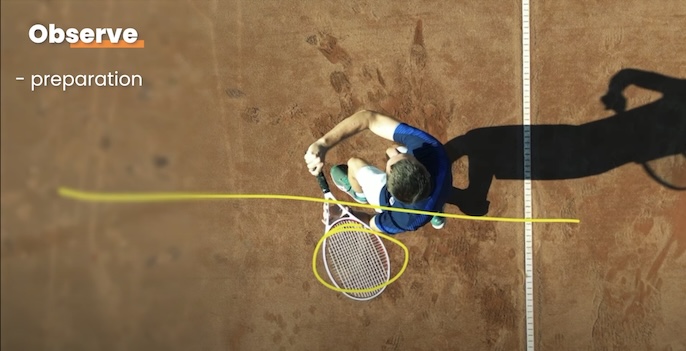 tennis volley technique - backhand volley with racket behind head
