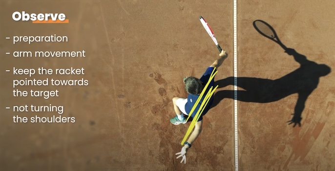 tennis backhand volley - straight shoulder