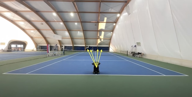 sportbot tennis ball machine ball direction variation