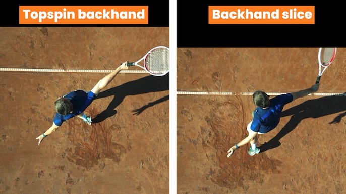 backhands-finish backhand topspin vs slice finish