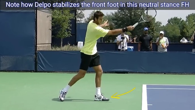 Del Potro forehand in neutral stance