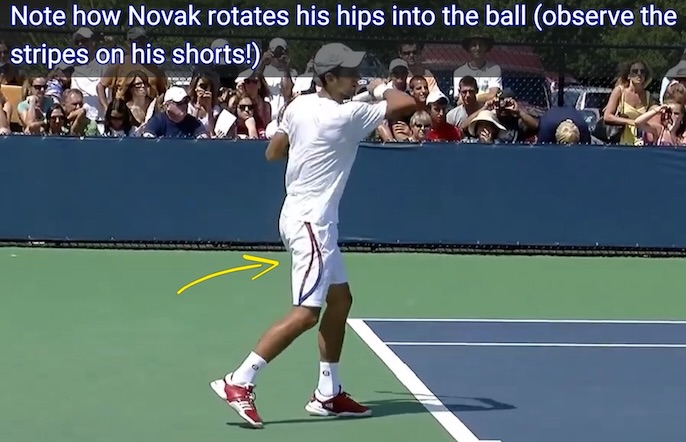 novak djokovic forehand hips