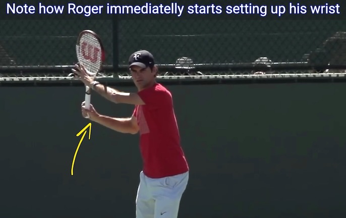 Roger Federer forehand wrist position