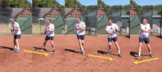 backhand footwork backwards