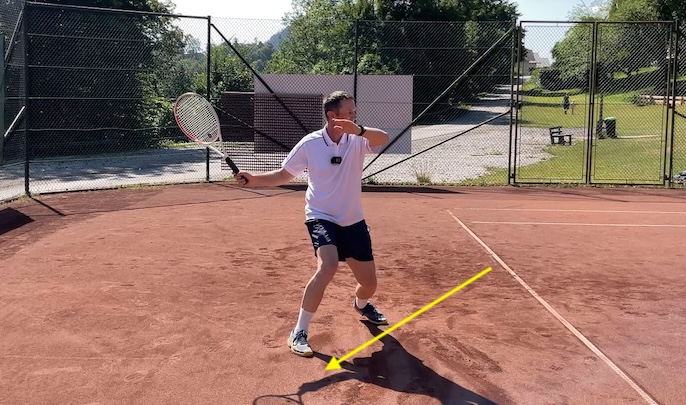 forehand moving backwards